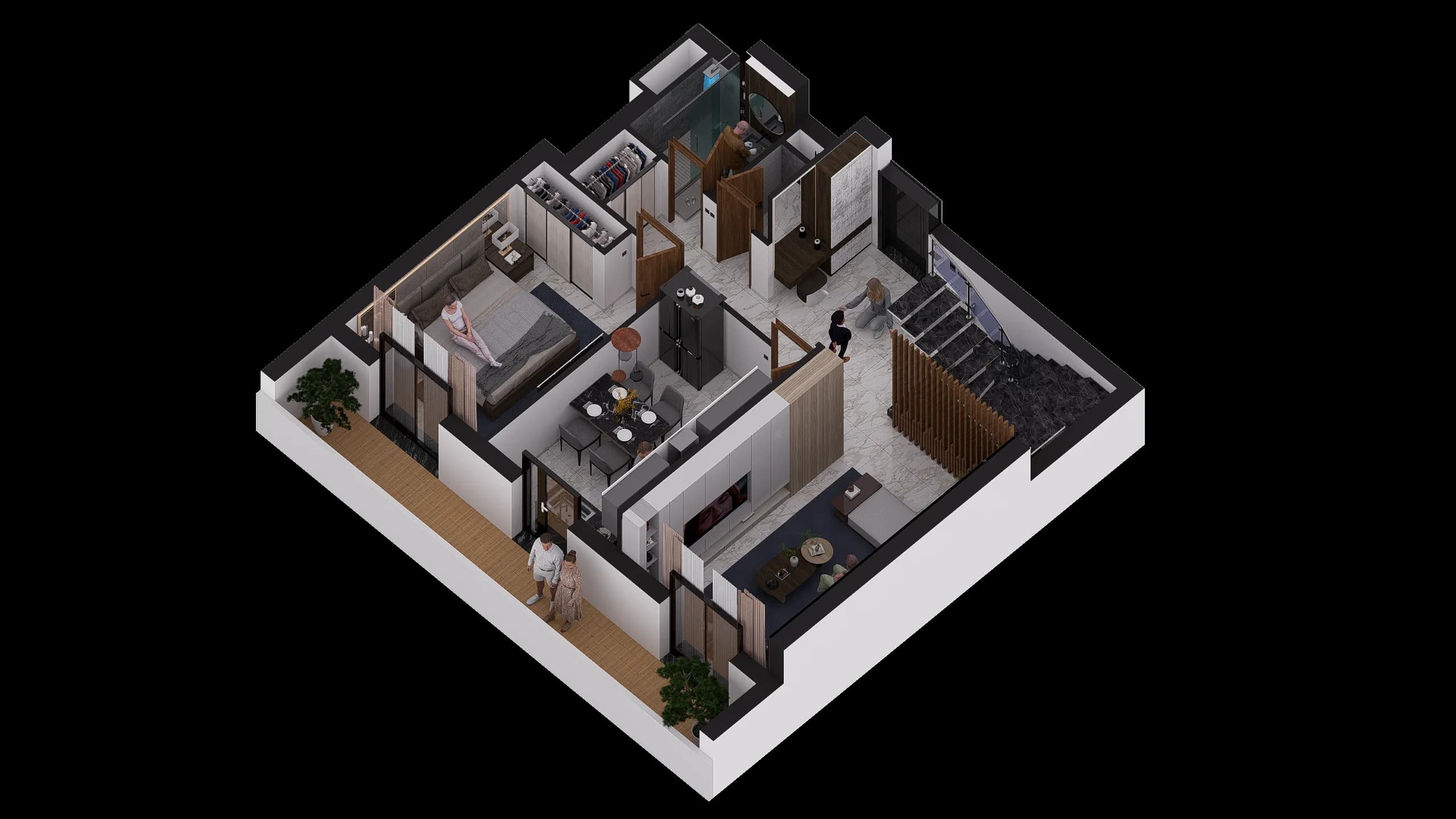 Plan Duplex F4 — niveau inférieur